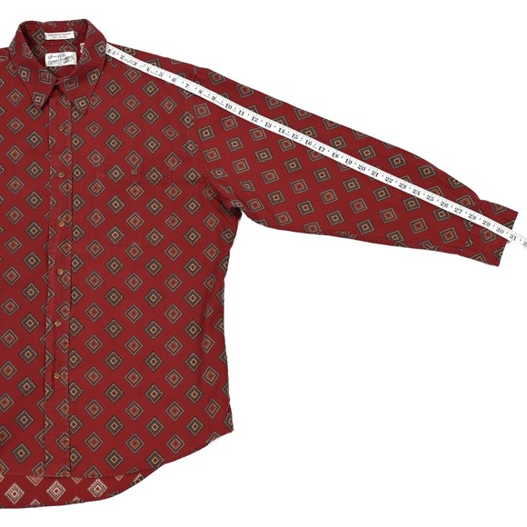 Vintage Sears Roebuck Co Single Needle Cotton Geometric Western Shirt Men's L - Picture 5 of 9